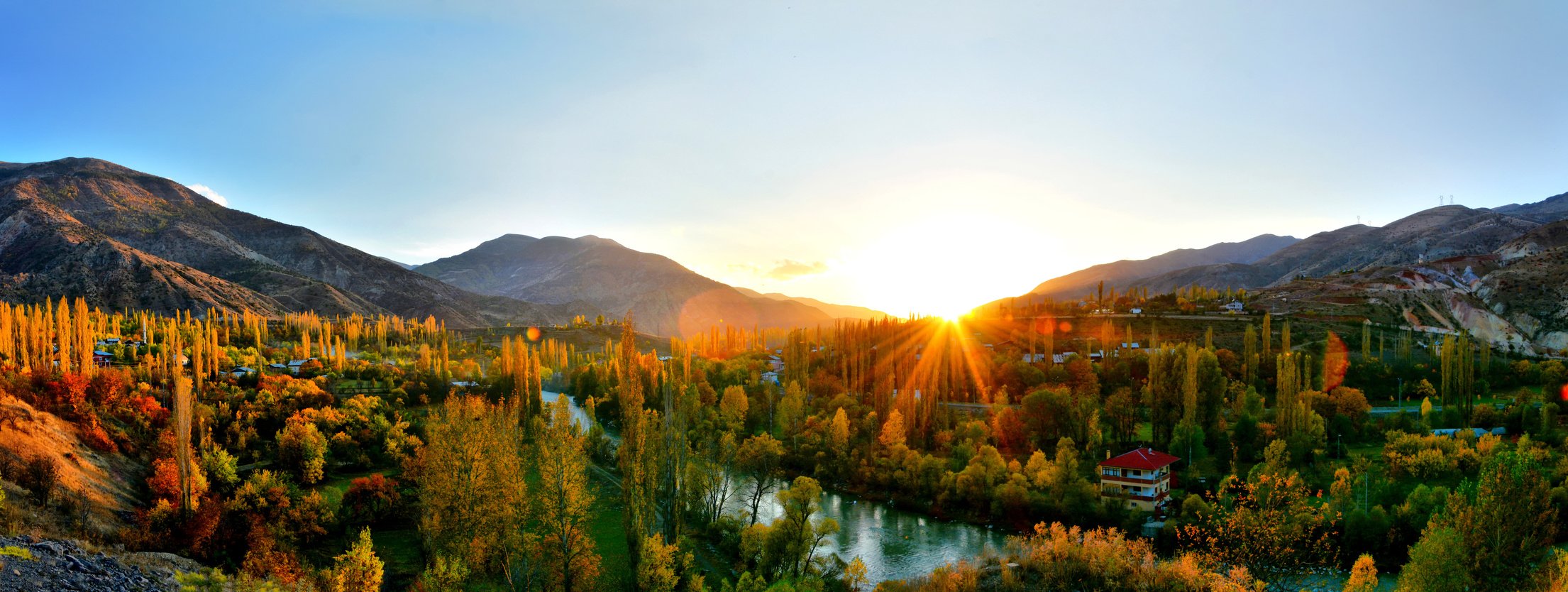 Natural Valley Landscape At Dawn